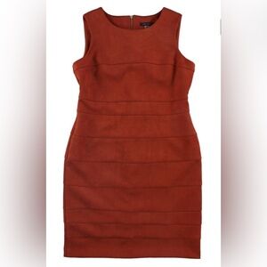 Tommy Hilfiger Women’s Faux Suede Scuba Sheath Dress Size 8 Burnt Orange
